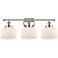 Ballston Urban Bell 28" 3 Light Nickel Bath Light w/ White Shade