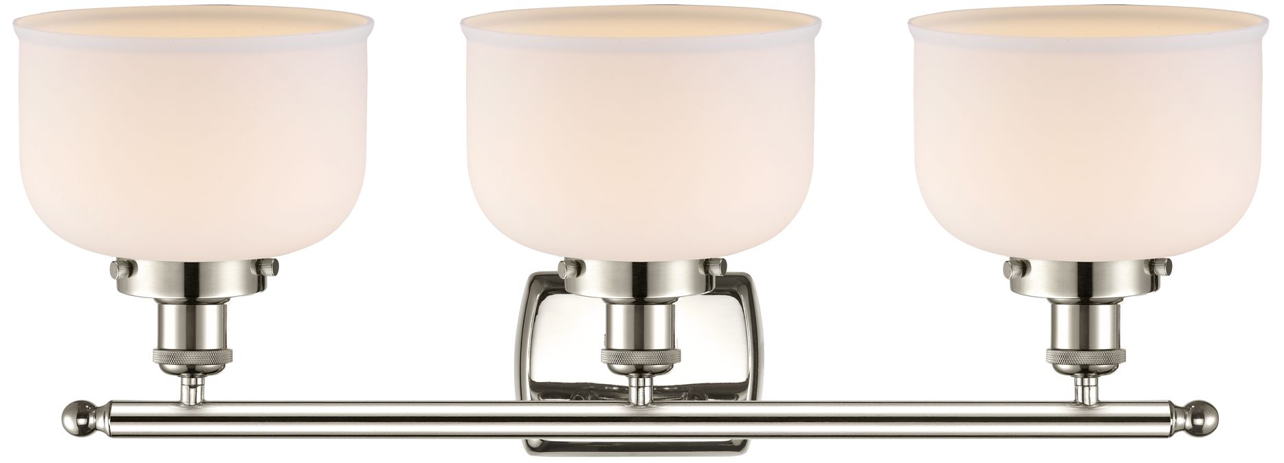 Image 2 Ballston Urban Bell 28" 3 Light Nickel Bath Light w/ White Shade more views