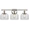 Ballston Urban Bell 28" 3 Light Nickel LED Bath Light w/ Clear Shade