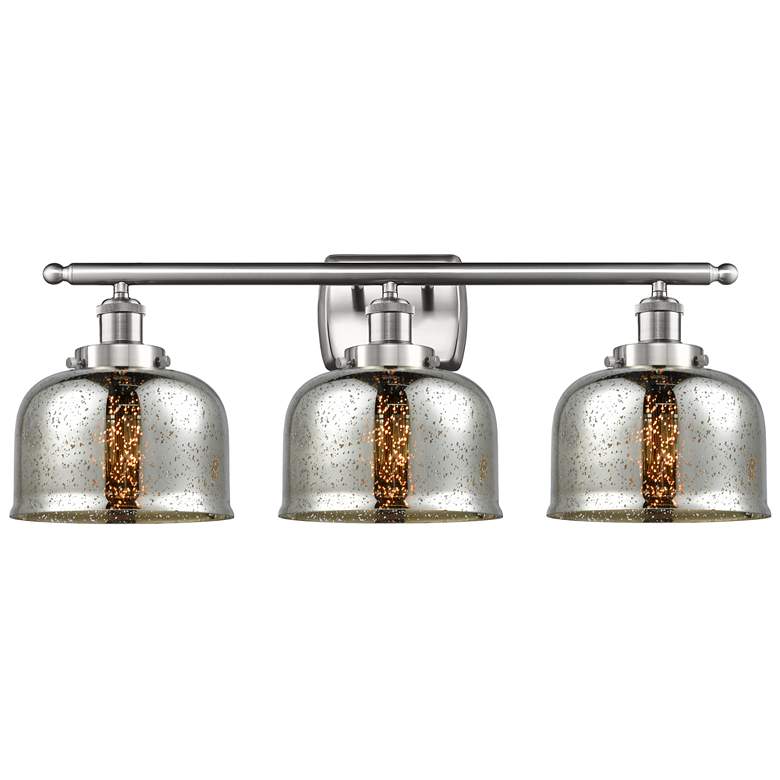 Image 1 Ballston Urban Bell 28" 3 Light Nickel LED Bath Light w/ Silver Shade