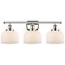 Ballston Urban Bell 28" 3 Light Nickel LED Bath Light w/ White Shade