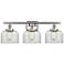Ballston Urban Bell 28"W 3 Light Brushed Nickel Bath Light w/ Clear Sh