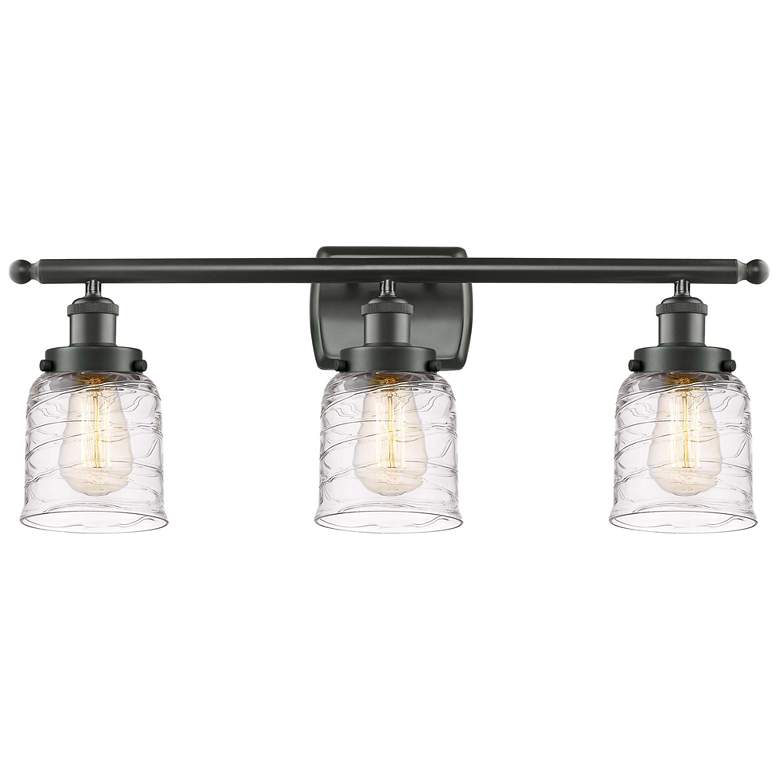 Image 1 Ballston Urban Bell 3 Light 26" LED Bath Light - Bronze - Deco Swirl