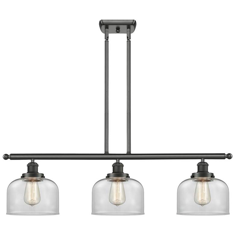 Image 1 Ballston Urban Bell 36" 3 Light Oiled Bronze Island Light w/ 8" C