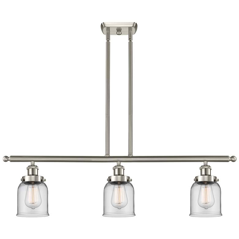 Image 1 Ballston Urban Bell 36" 3 Light Satin Nickel Island Light w/ 5" C