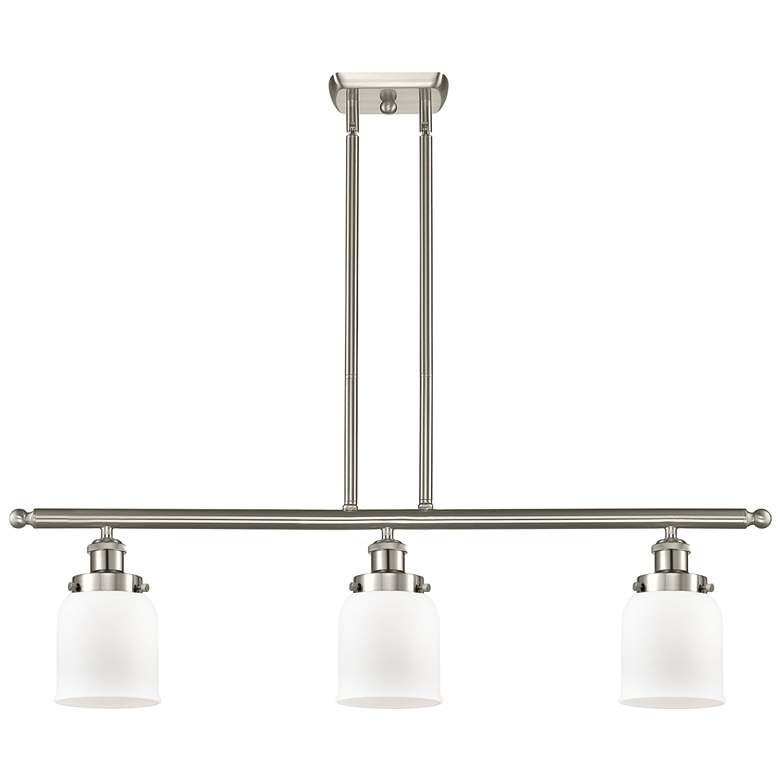 Image 1 Ballston Urban Bell 36" 3 Light Satin Nickel Island Light w/ 5" W