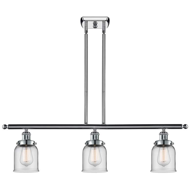 Image 1 Ballston Urban Bell 36"W 3 Light Chrome Island Light w/ 5" Clear