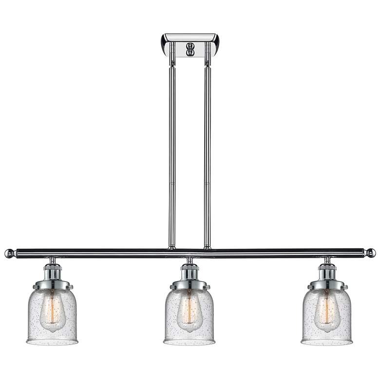 Image 1 Ballston Urban Bell 36"W 3 Light Chrome Island Light w/ 5" Seedy
