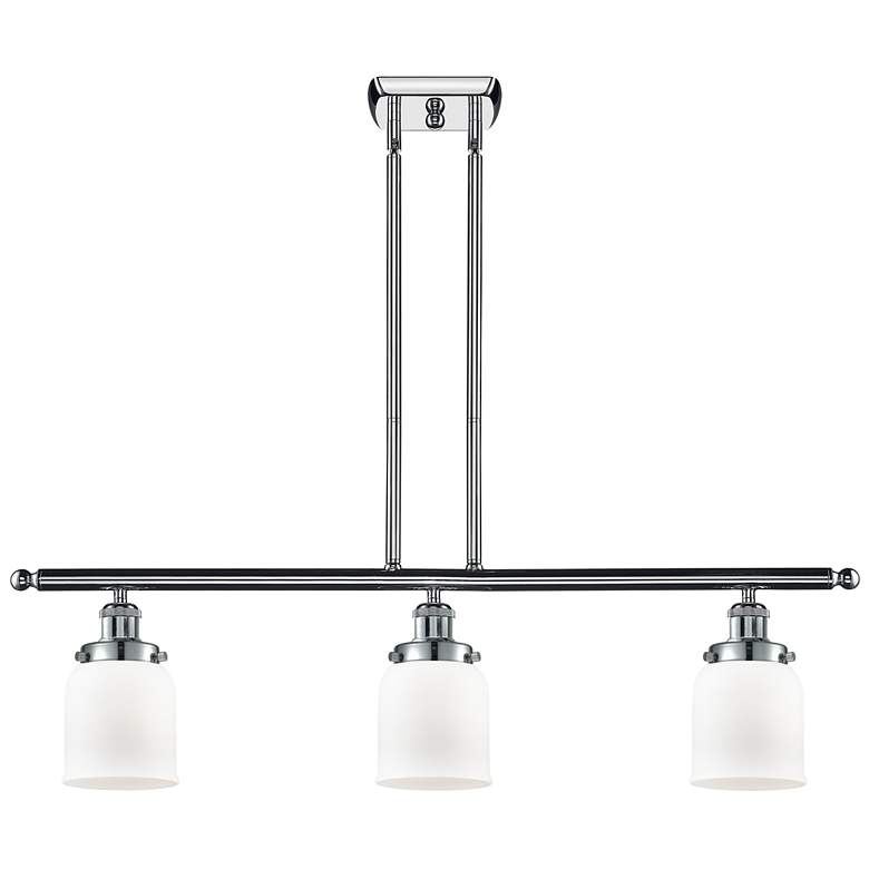 Image 1 Ballston Urban Bell 36"W 3 Light Chrome Island Light w/ 5" White