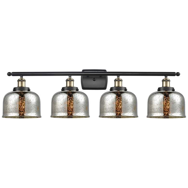 Image 1 Ballston Urban Bell 38" 4 Light Black Brass LED Bath Light w/ Silver S