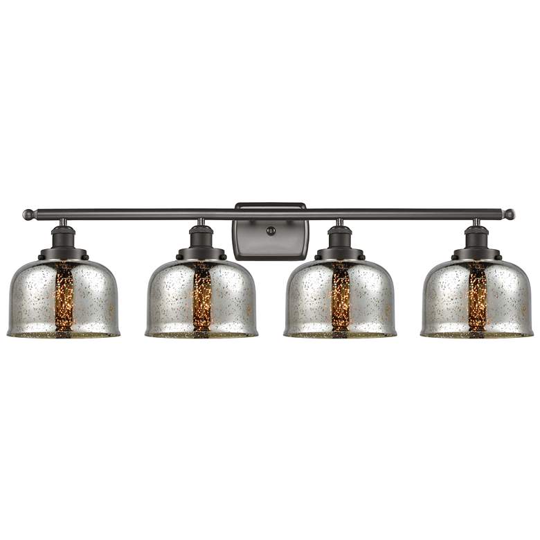 Image 1 Ballston Urban Bell 38" 4 Light Bronze Bath Light w/ Silver Shade