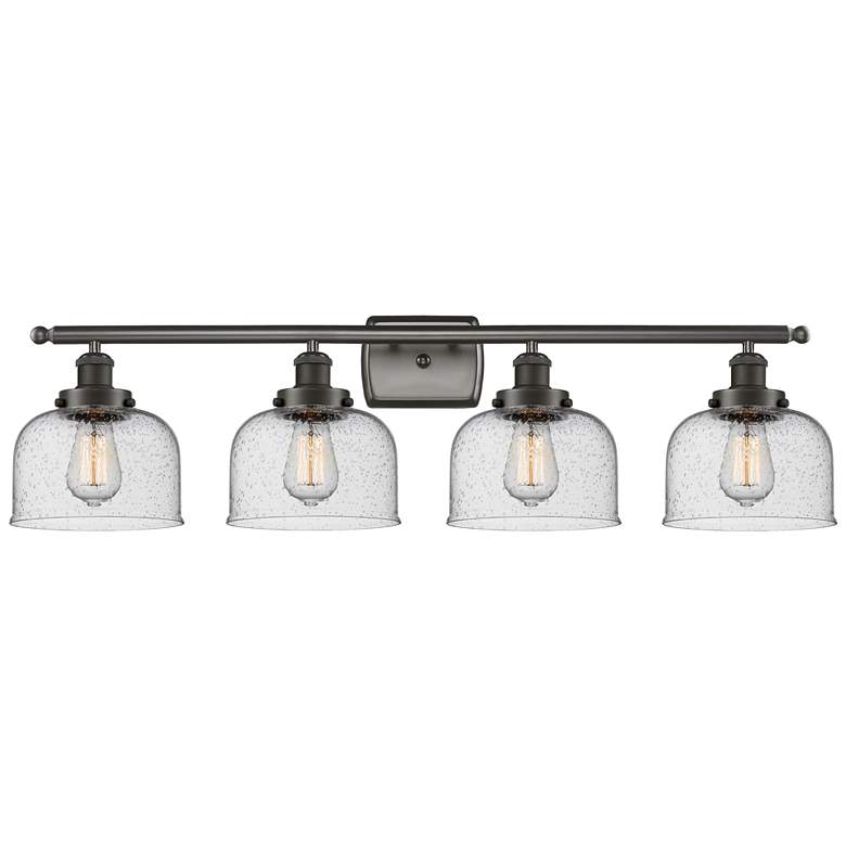 Image 1 Ballston Urban Bell 38" 4 Light Bronze LED Bath Light w/ Seedy Shade