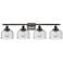 Ballston Urban Bell 38" 4 Light Bronze LED Bath Light w/ Seedy Shade