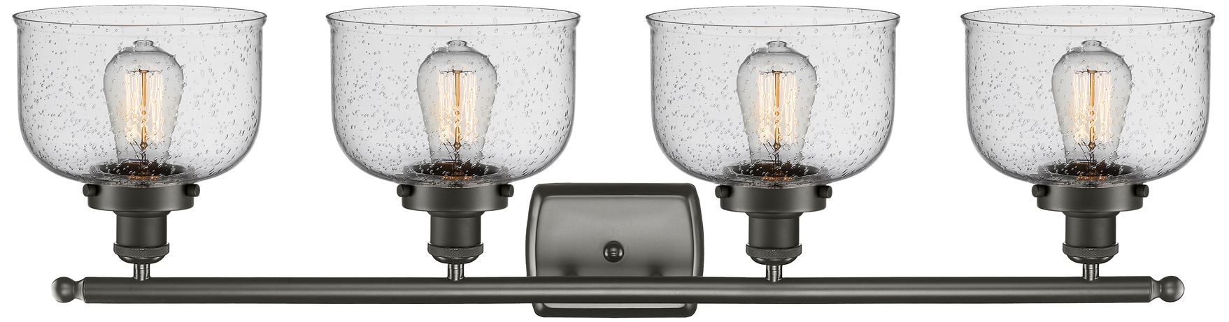 Image 2 Ballston Urban Bell 38" 4 Light Bronze LED Bath Light w/ Seedy Shade more views