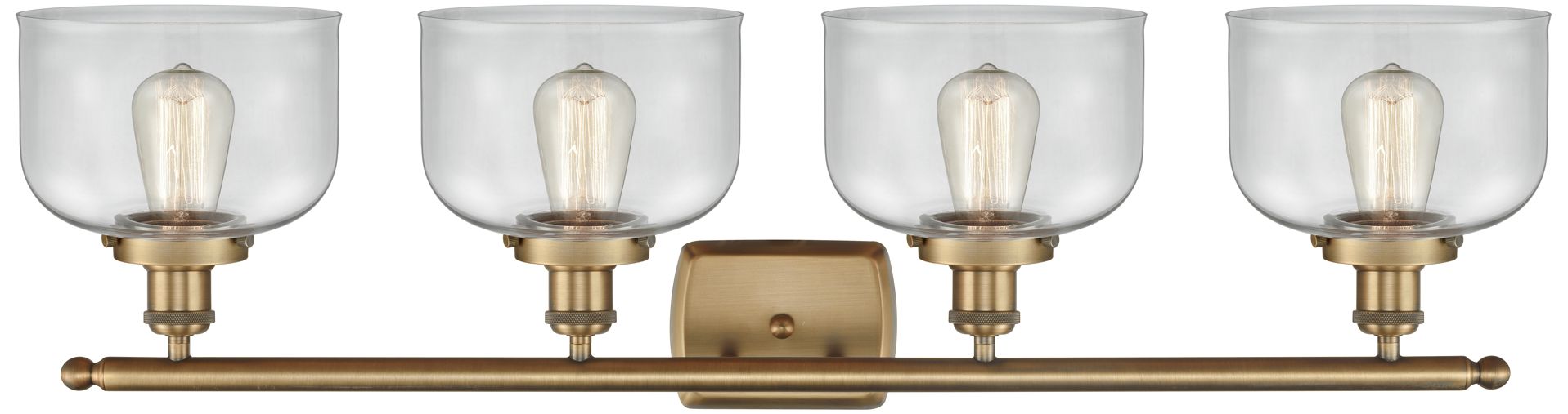 Image 2 Ballston Urban Bell 38" 4 Light Brushed Brass Bath Light w/ Clear Shad more views