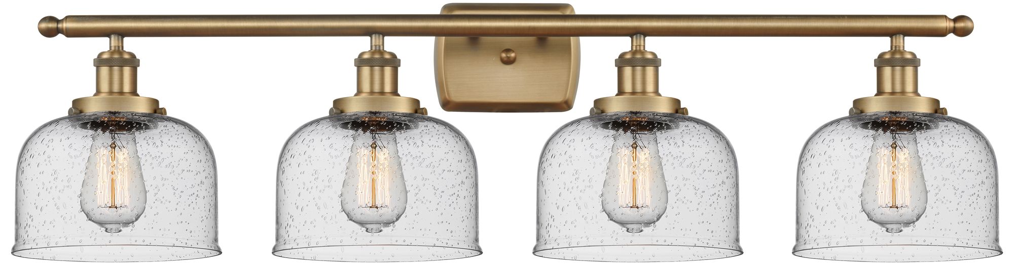 Ballston Urban Bell 38" 4 Light Brushed Brass Bath Light w/ Seedy Shad