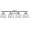 Ballston Urban Bell 38" 4 Light Brushed Nickel Bath Light w/ Clear Sha