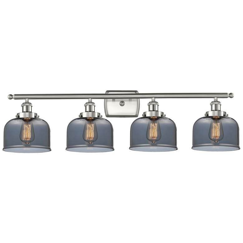 Image 1 Ballston Urban Bell 38" 4 Light Brushed Nickel Bath Light w/ Smoke Sha