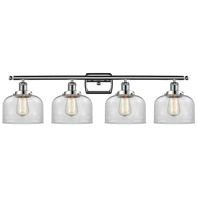 Image 1 Ballston Urban Bell 38" 4 Light Chrome Bath Light w/ Clear Shade