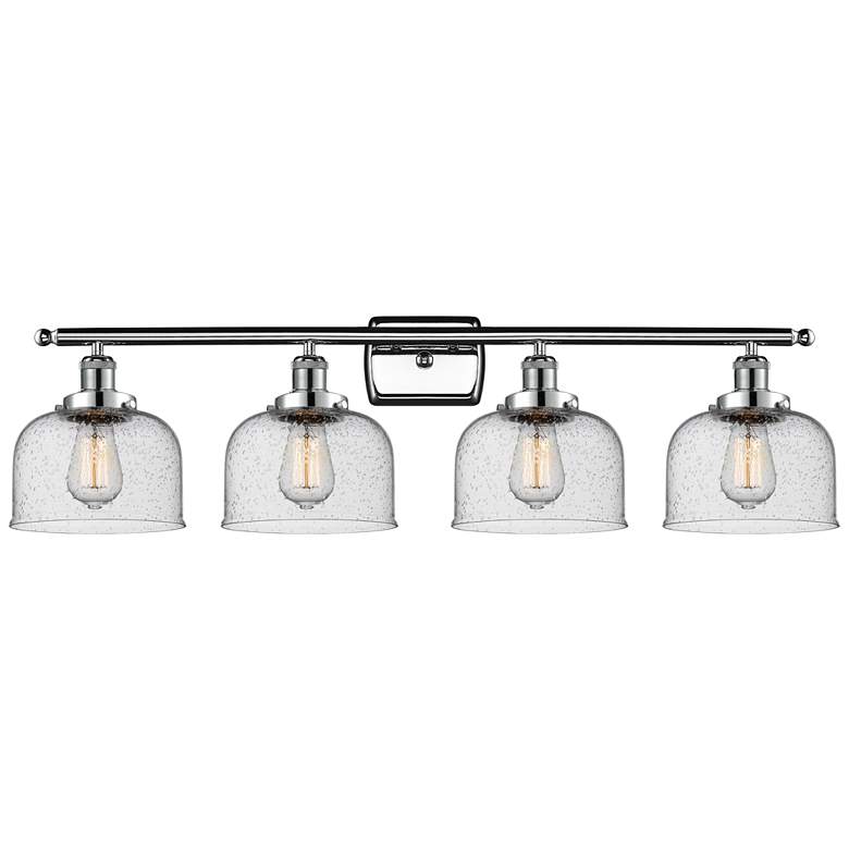 Image 1 Ballston Urban Bell 38" 4 Light Chrome Bath Light w/ Seedy Shade