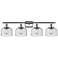 Ballston Urban Bell 38" 4 Light Chrome LED Bath Light w/ Seedy Shade