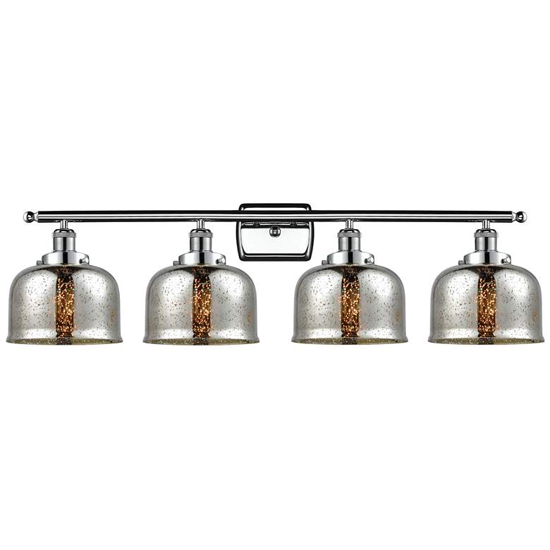Image 1 Ballston Urban Bell 38" 4 Light Chrome LED Bath Light w/ Silver Shade