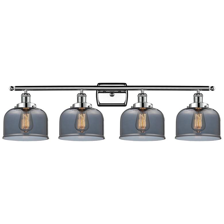 Image 1 Ballston Urban Bell 38" 4 Light Chrome LED Bath Light w/ Smoke Shade
