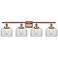 Ballston Urban Bell 38" 4 Light Copper Bath Light w/ Clear Shade