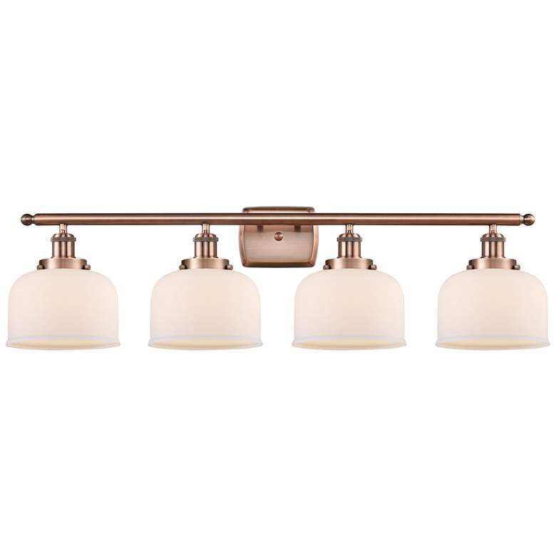 Image 1 Ballston Urban Bell 38" 4 Light Copper Bath Light w/ White Shade