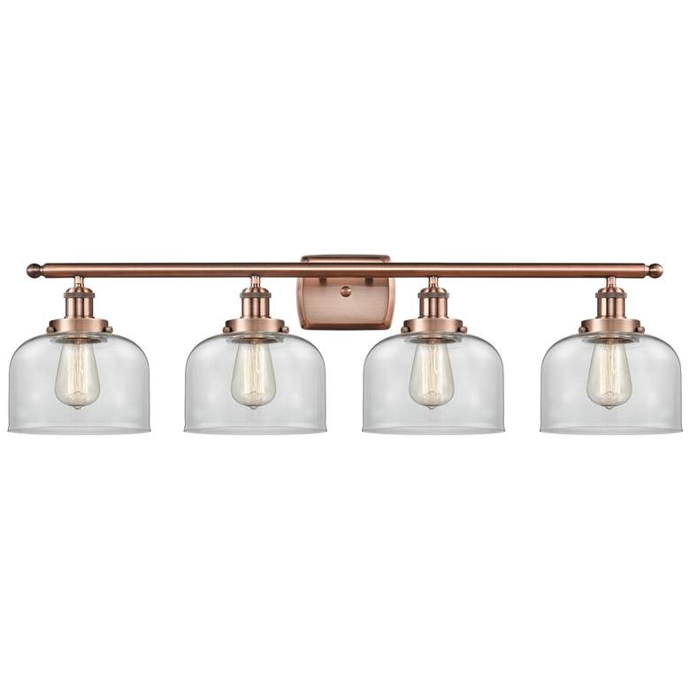 Image 1 Ballston Urban Bell 38" 4 Light Copper LED Bath Light w/ Clear Shade