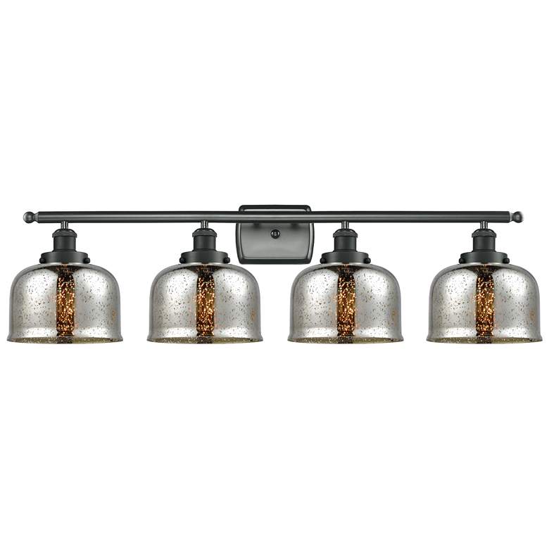 Image 1 Ballston Urban Bell 38" 4 Light Matte Black LED Bath Light w/ Silver S