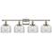 Ballston Urban Bell 38" 4 Light Nickel Bath Light w/ Clear Shade