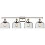 Ballston Urban Bell 38" 4 Light Nickel Bath Light w/ Seedy Shade