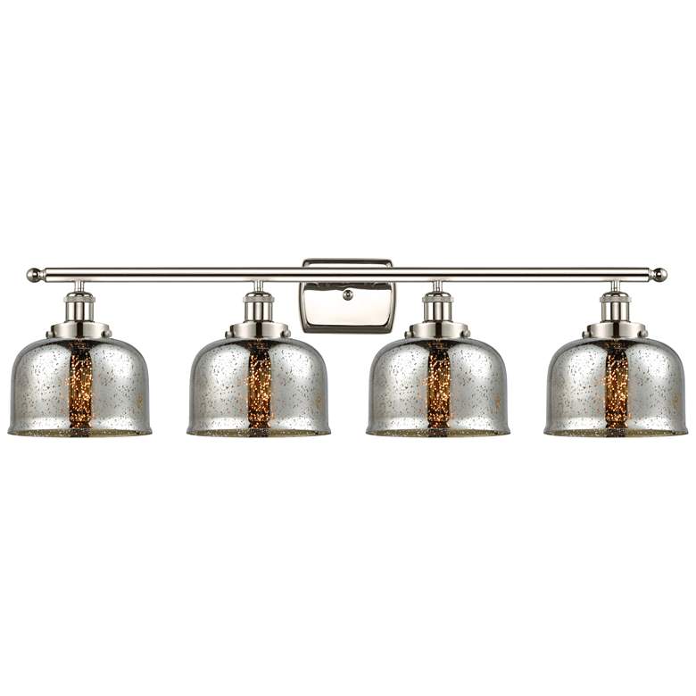 Image 1 Ballston Urban Bell 38" 4 Light Nickel Bath Light w/ Silver Shade