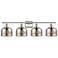 Ballston Urban Bell 38" 4 Light Nickel Bath Light w/ Silver Shade