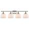 Ballston Urban Bell 38" 4 Light Nickel Bath Light w/ White Shade