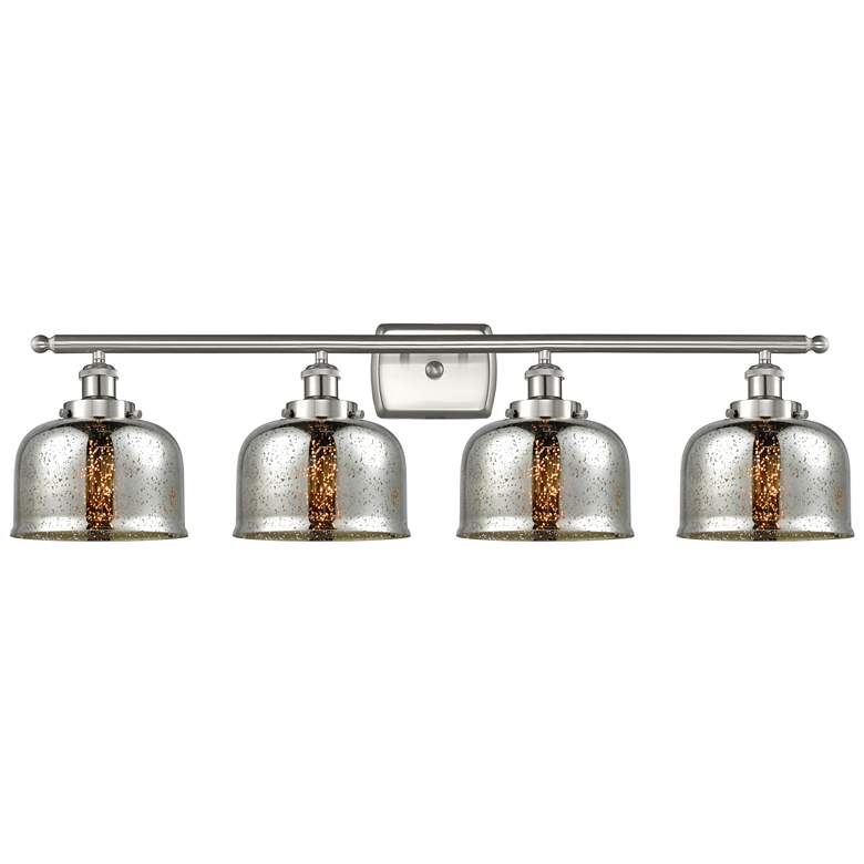 Image 1 Ballston Urban Bell 38" 4 Light Nickel LED Bath Light w/ Silver Shade