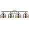 Ballston Urban Bell 38" 4 Light Nickel LED Bath Light w/ Silver Shade