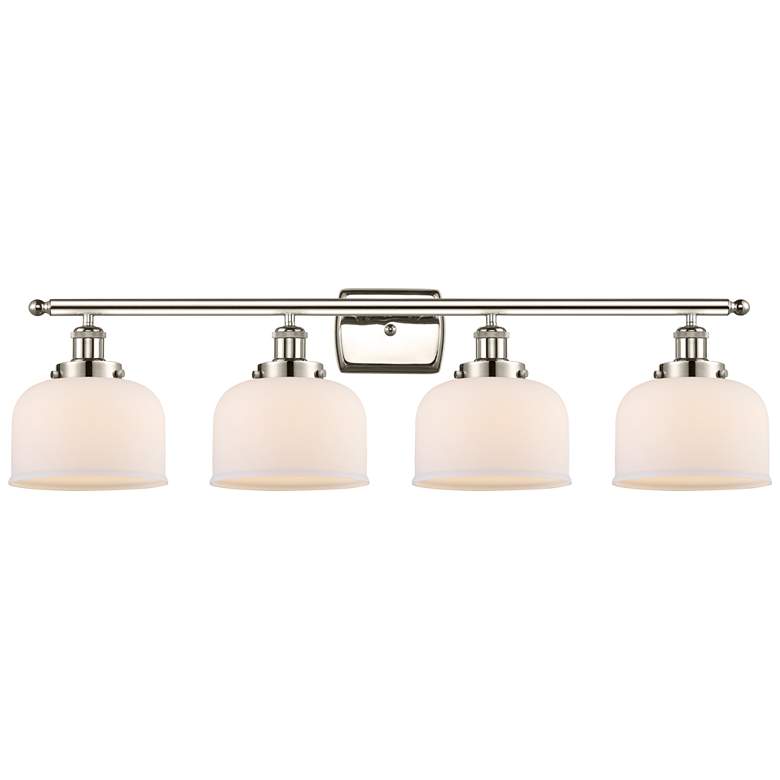 Image 1 Ballston Urban Bell 38" 4 Light Nickel LED Bath Light w/ White Shade