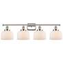 Ballston Urban Bell 38" 4 Light Nickel LED Bath Light w/ White Shade