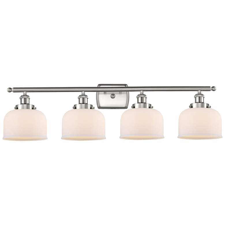 Image 1 Ballston Urban Bell 38" 4 Light Nickel LED Bath Light w/ White Shade