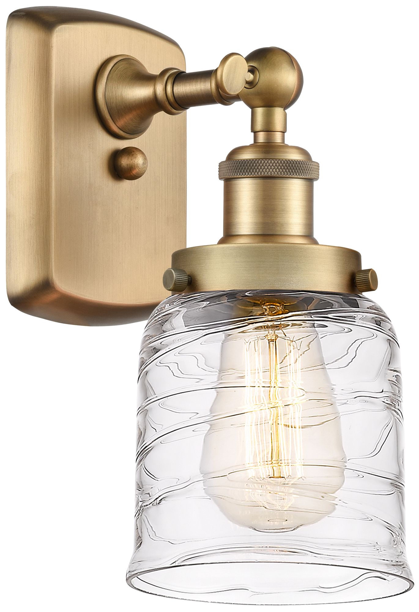 Ballston Urban Bell 5" Brushed Brass Sconce With Deco Swirl Made to Order