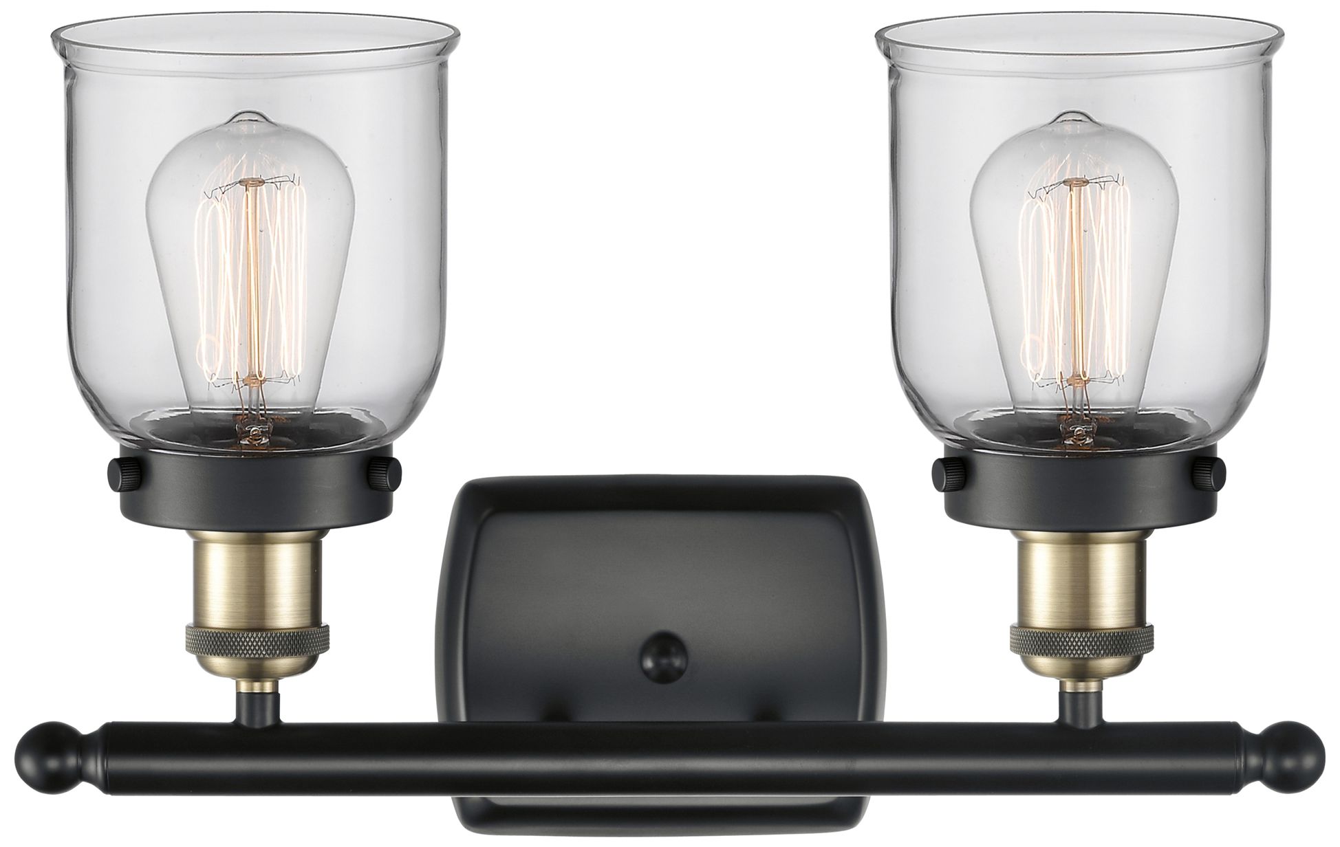 Image 2 Ballston Urban Bell 5" 2 Light 16" Bath Light - Black Brass - Cle more views