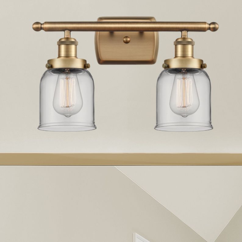 Ballston Urban Bell 5" 2 Light 16" Bath Light - Brushed Brass - C