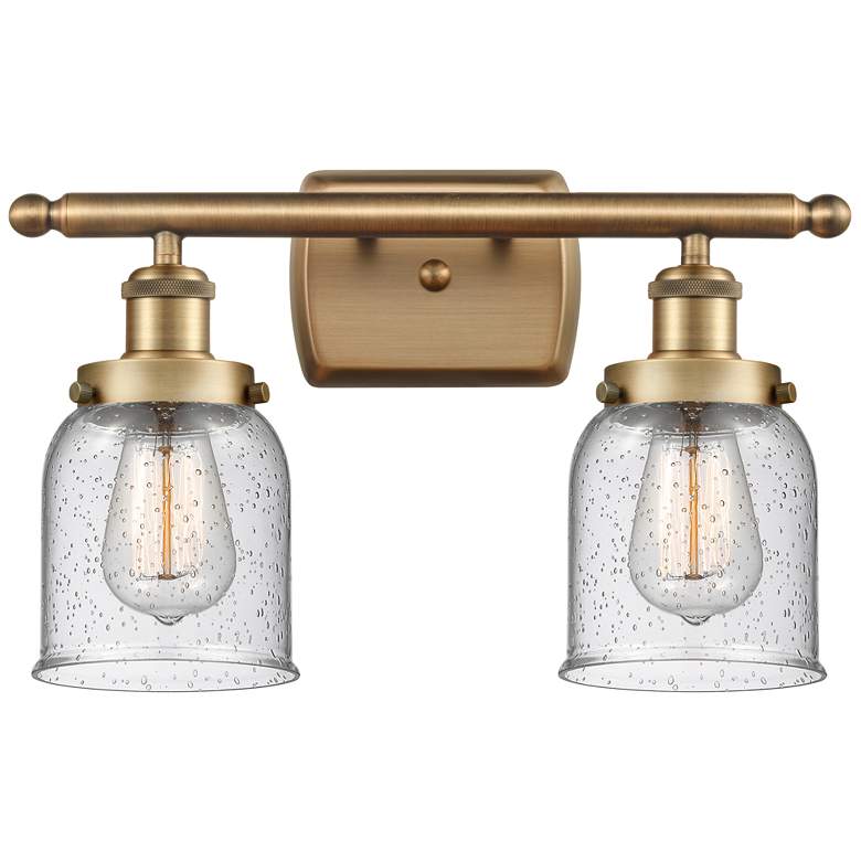 Image 1 Ballston Urban Bell 5" 2 Light 16" Bath Light - Brushed Brass - S