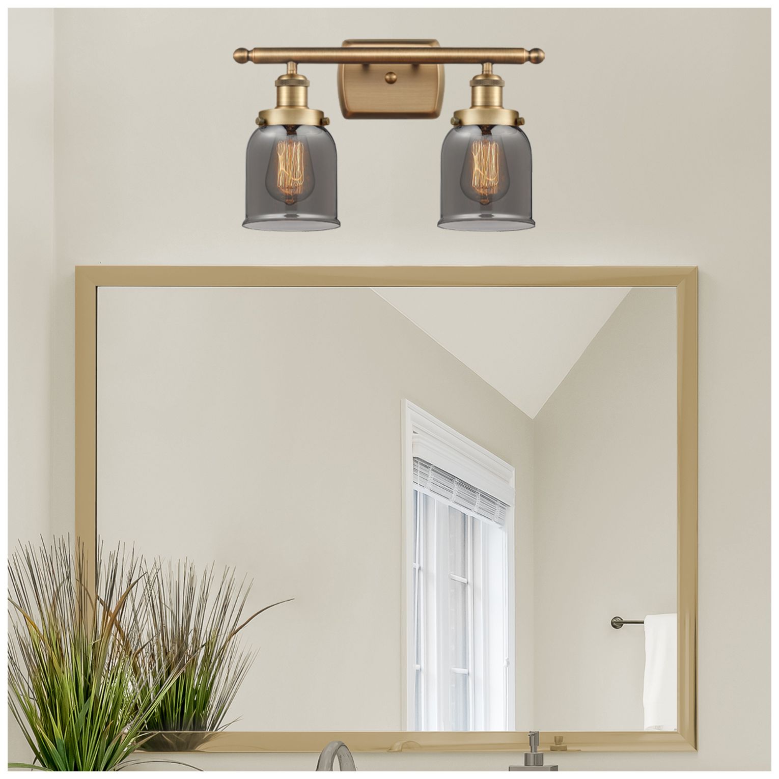 Image 3 Ballston Urban Bell 5" 2 Light 16" Bath Light - Brushed Brass - S more views