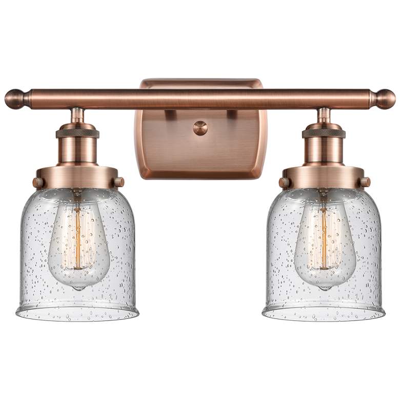 Image 1 Ballston Urban Bell 5" 2 Light 16" Bath Light - Copper - Seedy Sh