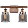 Ballston Urban Bell 5" 2 Light 16" Bath Light - Copper - Smoke Sh