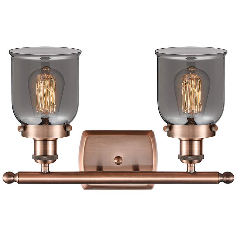Image 3 Ballston Urban Bell 5" 2 Light 16" Bath Light - Copper - Smoke Sh more views