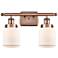 Ballston Urban Bell 5" 2 Light 16" Bath Light - Copper - White Sh